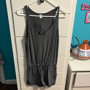 Old Navy Gray Sleeveless Peplum Jumpsuit